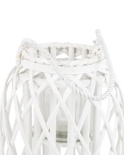 Online Beliani Lanterna MAURITIUS Legno di salice 40 cm Bianco