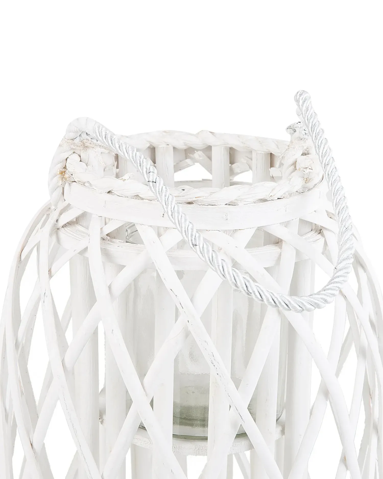 Online Beliani Lanterna MAURITIUS Legno di salice 40 cm Bianco