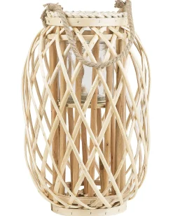 Outlet Beliani Lanterna MAURITIUS Legno di salice Naturale Marrone