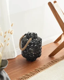 New Beliani Lanterna MMOJSTIR Metallo 35 cm Nero Marrone Nero