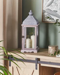 Online Beliani Lanterna SAMAR Legno di pino 47 cm Bianco