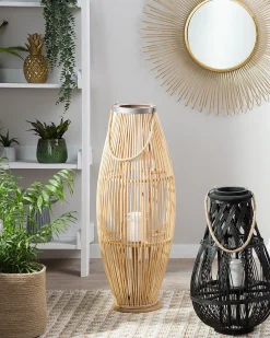 Discount Beliani Lanterna TAHITI Bambù Naturale Marrone