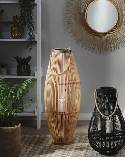 Discount Beliani Lanterna TAHITI Bambù Naturale Marrone