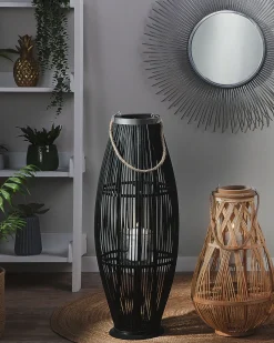 Hot Beliani Lanterna TAHITI Bambù Nero