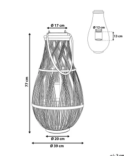 New Beliani Lanterna TONGA Bambù Nero