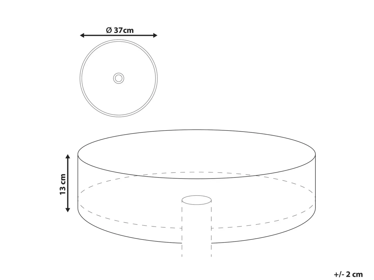 Lavabo da appoggio GELDO ⌀ 37 cm Ceramica Nero