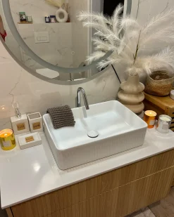 Lavabo da appoggio GELDO 50 x 34 cm Ceramica Bianco