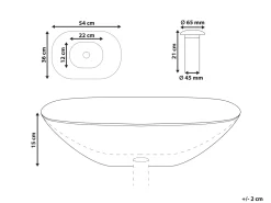 Lavabo da appoggio MOENGO 54 x 36 cm Superficie solida Blu