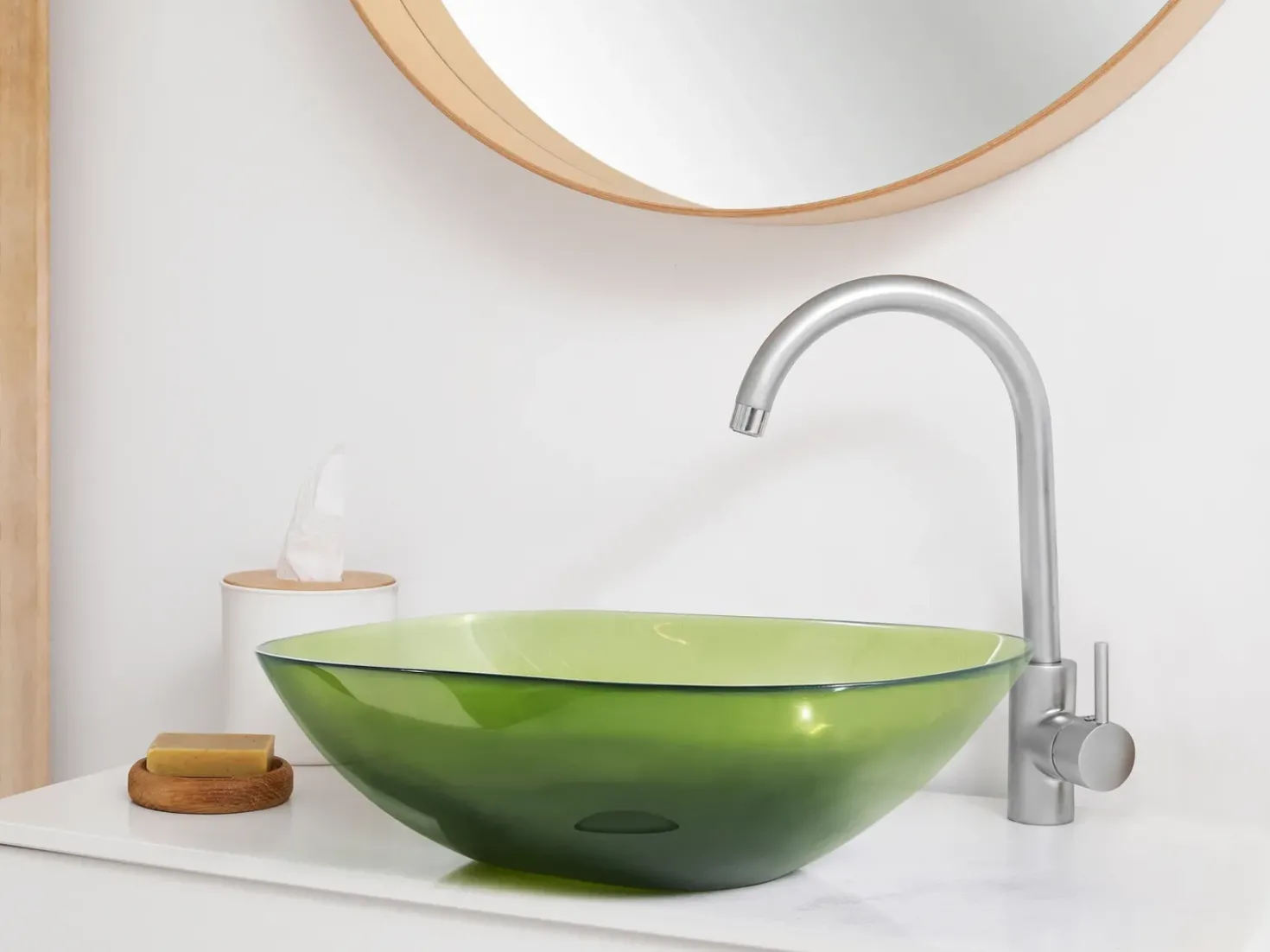 Lavabo da appoggio MOENGO 54 x 36 cm Superficie solida Verde