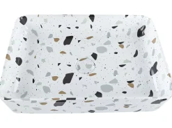 Lavabo da appoggio NULES 51 x 34 cm Ceramica Terrazzo Bianco