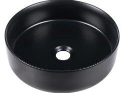 Lavabo da appoggio TEBAR ⌀ 40 cm Ceramica Nero