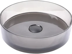 Discount Beliani Lavabo da appoggio TOLOSA ⌀ 36 cm Superficie solida Nero