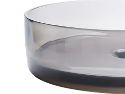 Discount Beliani Lavabo da appoggio TOLOSA ⌀ 36 cm Superficie solida Nero