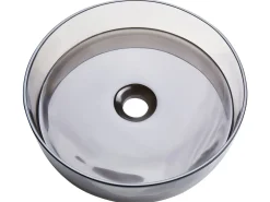 Discount Beliani Lavabo da appoggio TOLOSA ⌀ 36 cm Superficie solida Nero