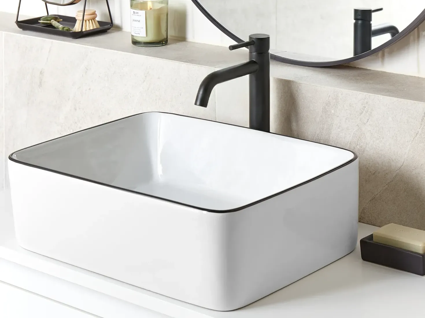 Lavabo da appoggio XERT 49 x 38 cm Ceramica Bianco