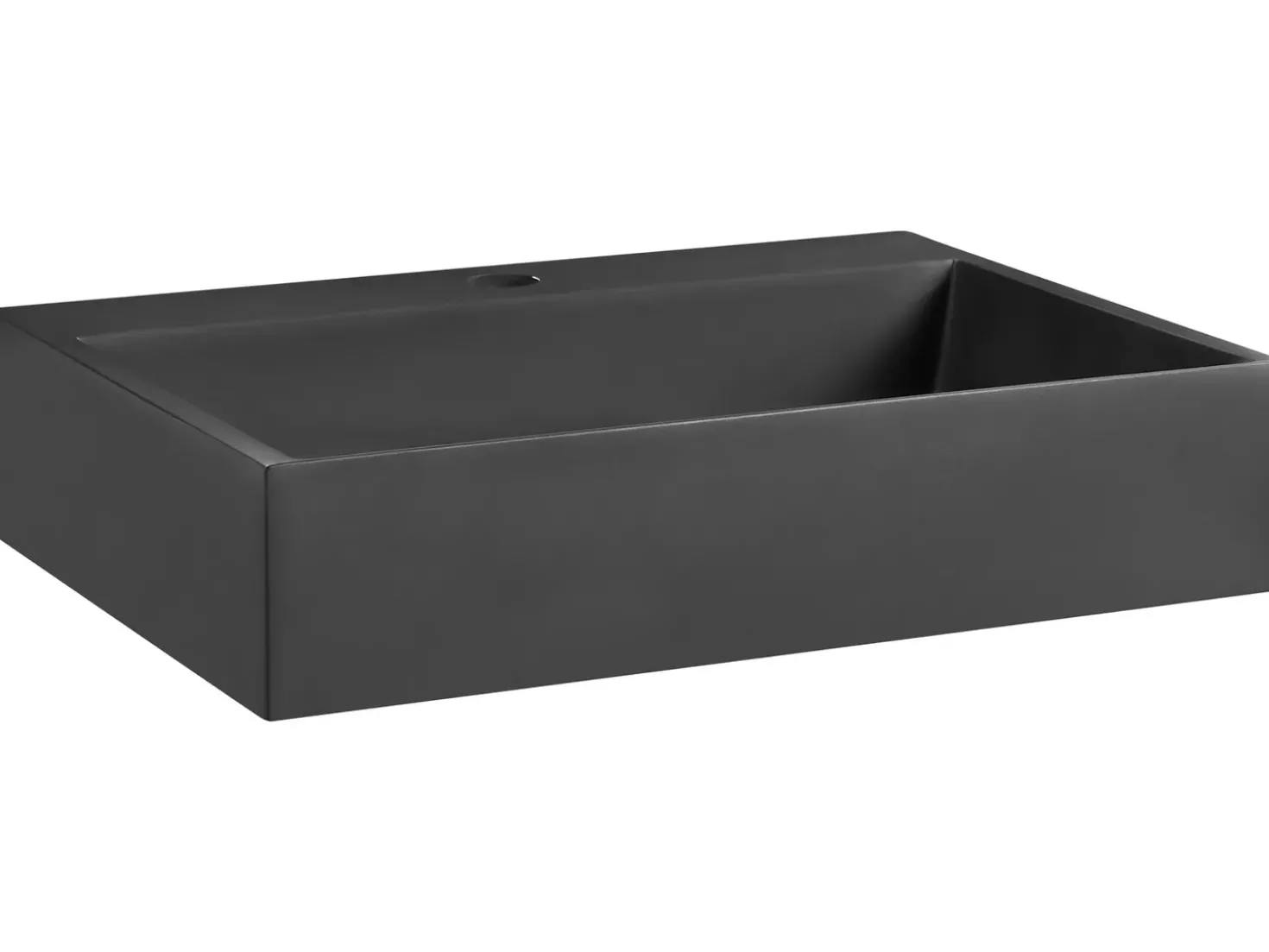 Lavabo sospeso QUENKO 50 x 38 cm Composito minerale Nero