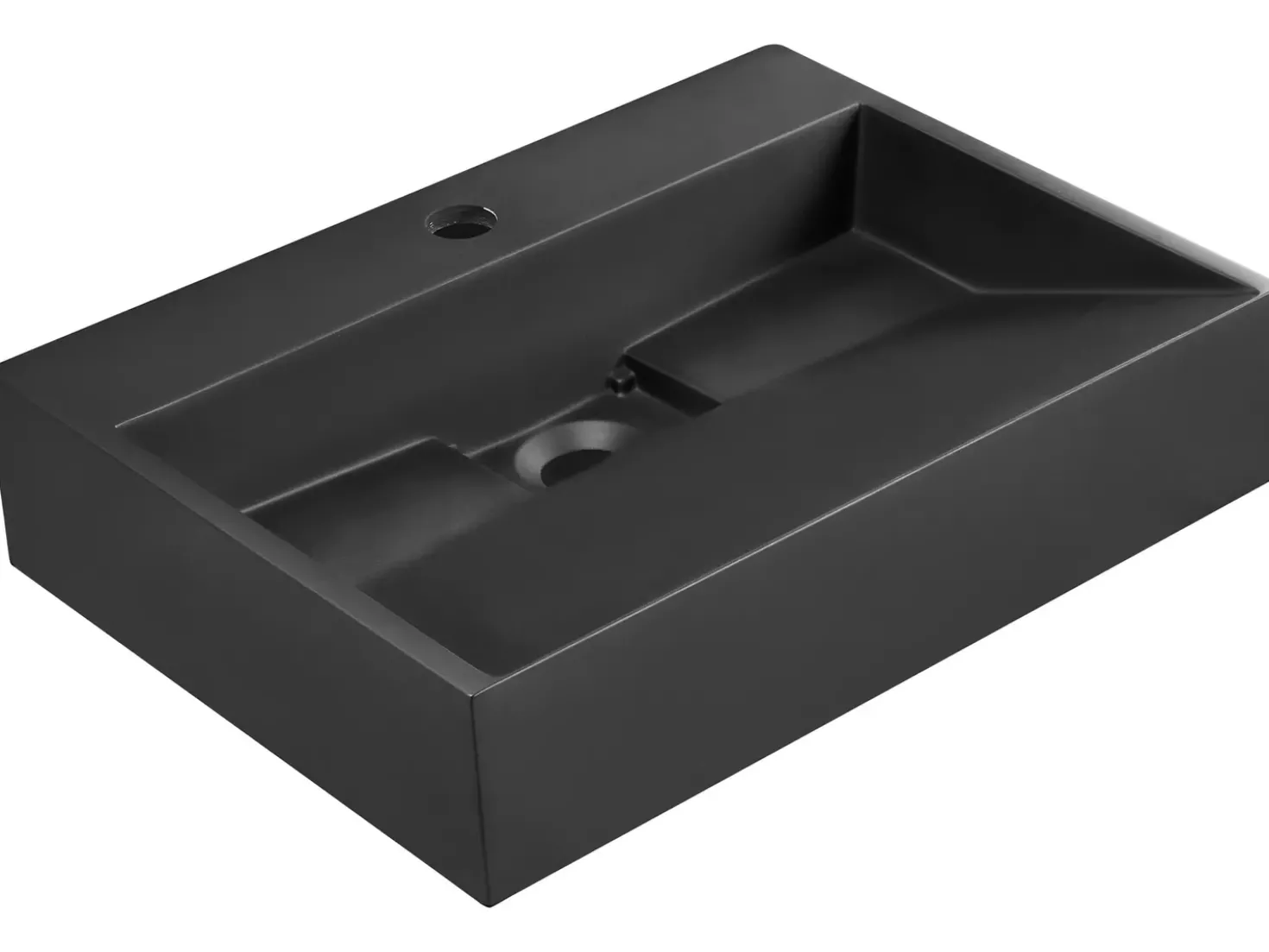 Lavabo sospeso QUENKO 50 x 38 cm Composito minerale Nero