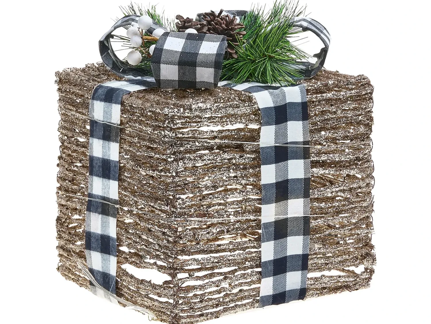 Online Beliani LED ARRESKOV Regali di Natale 20/25/30 cm Marrone Bianco Marrone Nero