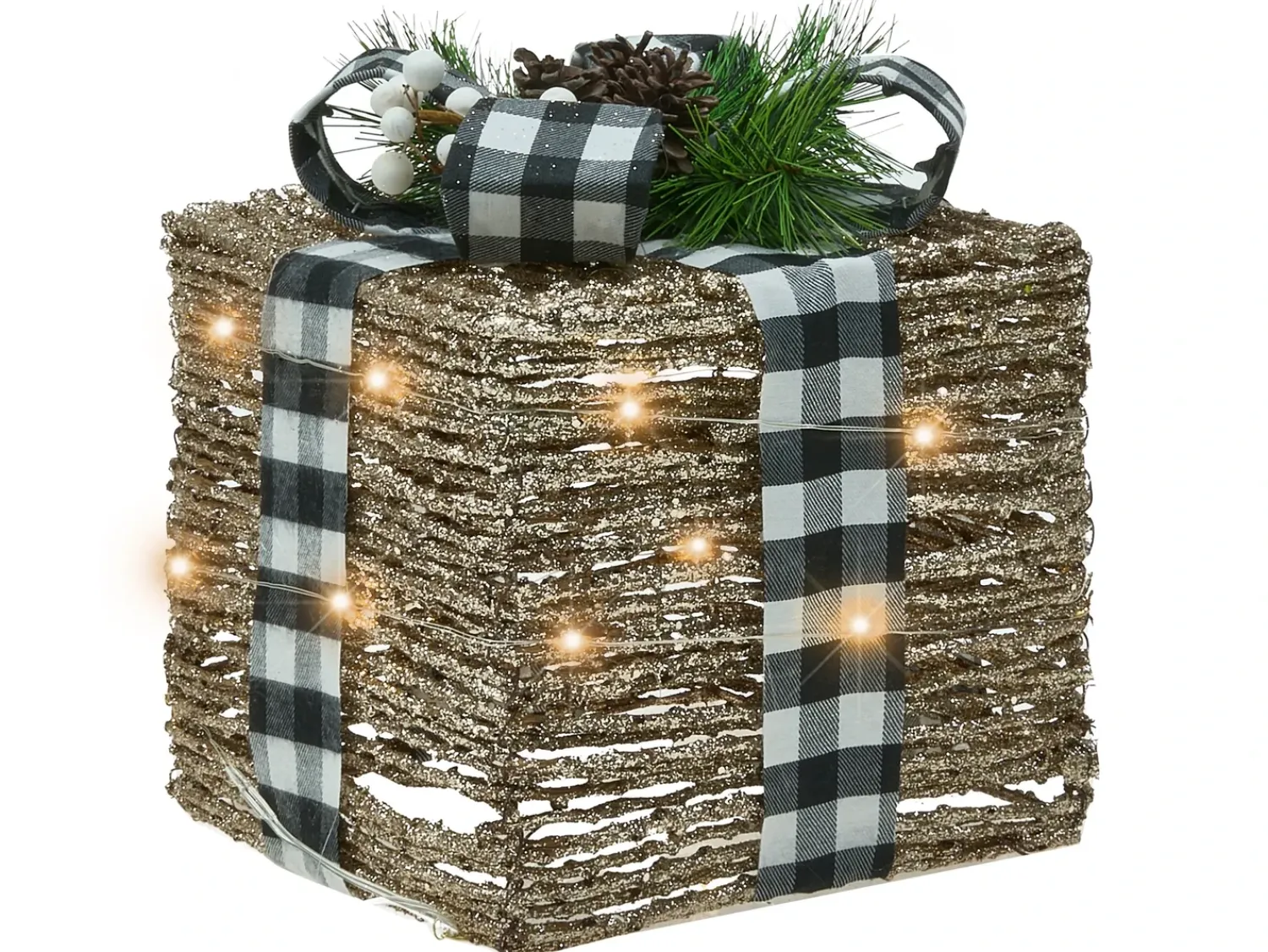 Online Beliani LED ARRESKOV Regali di Natale 20/25/30 cm Marrone Bianco Marrone Nero