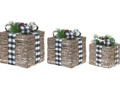 Online Beliani LED ARRESKOV Regali di Natale 20/25/30 cm Marrone Bianco Marrone Nero