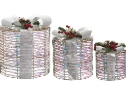 Online Beliani LED JULSO Regali di Natale 20/25/30 cm Argento Argento Multicolore