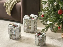 Online Beliani LED JULSO Regali di Natale 20/25/30 cm Argento Argento Multicolore