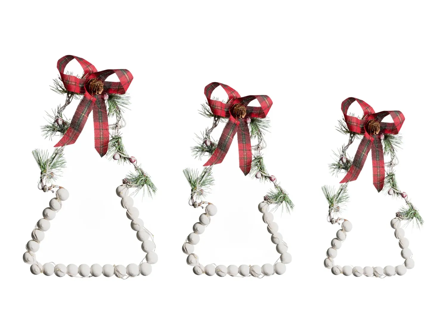 Online Beliani LED KYVESI Albero di Natale 20/25/30 cm Bianco Bianco Rosso Verde