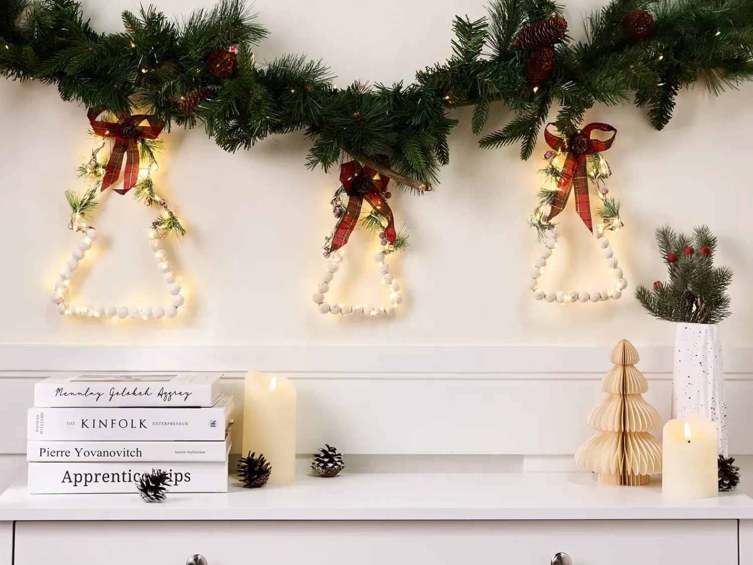 Online Beliani LED KYVESI Albero di Natale 20/25/30 cm Bianco Bianco Rosso Verde