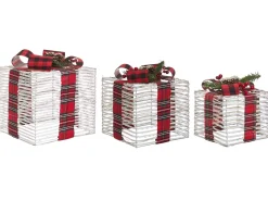 Clearance Beliani LED MANGEN Regali di Natale 20/25/35 cm Bianco sporco Bianco Nero Rosso