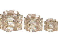 Outlet Beliani LED MOSSO Regali di Natale 20/25/30 cm Beige