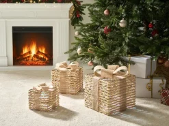 Outlet Beliani LED MOSSO Regali di Natale 20/25/30 cm Beige