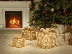 Outlet Beliani LED MOSSO Regali di Natale 20/25/30 cm Beige