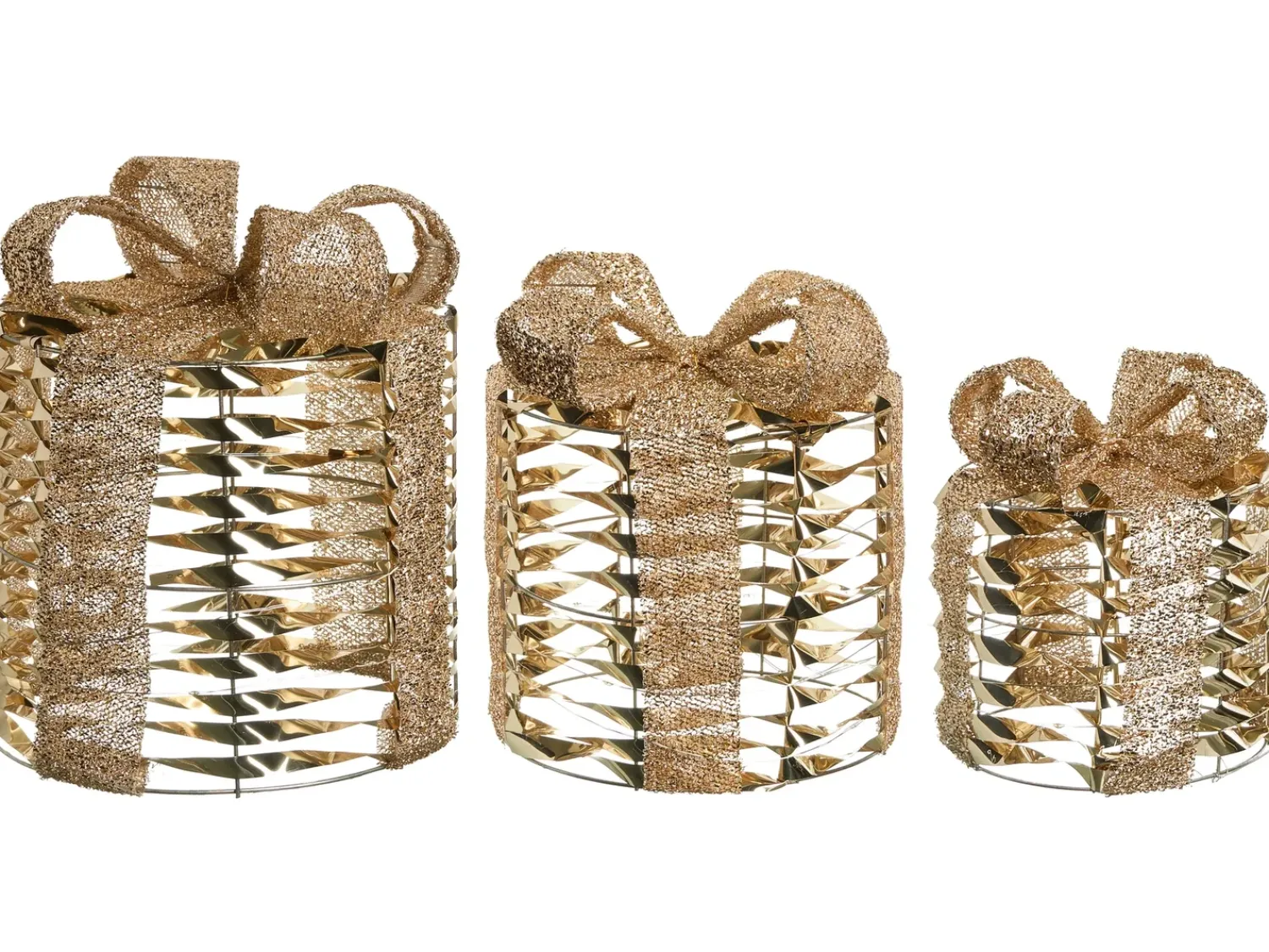 Online Beliani LED SLIVSO Regali di Natale 20/25/30 cm Oro