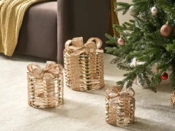 Online Beliani LED SLIVSO Regali di Natale 20/25/30 cm Oro