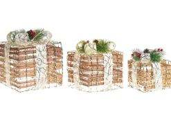 Best Beliani LED TISSO Regali di Natale 20/25/30 cm Marrone Bianco Marrone