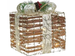 Best Beliani LED TISSO Regali di Natale 20/25/30 cm Marrone Bianco Marrone