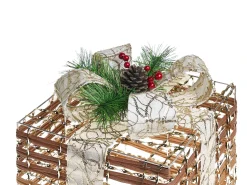 Best Beliani LED TISSO Regali di Natale 20/25/30 cm Marrone Bianco Marrone