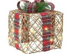 New Beliani LED VANDET Regali di Natale 20/25/30 cm Marrone Marrone Nero Rosso