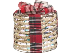 Beliani LED VEJLEN Regali di Natale 20/25/30 cm Beige Beige Rosso
