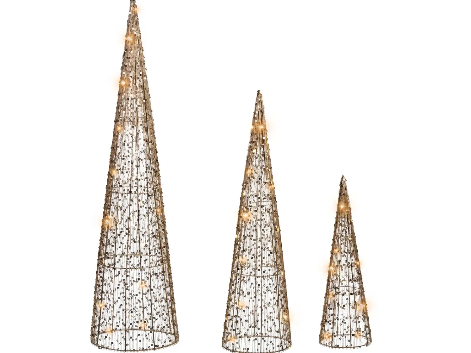 Online Beliani LED VEJLESO Albero di Natale 40/60/80 cm Oro
