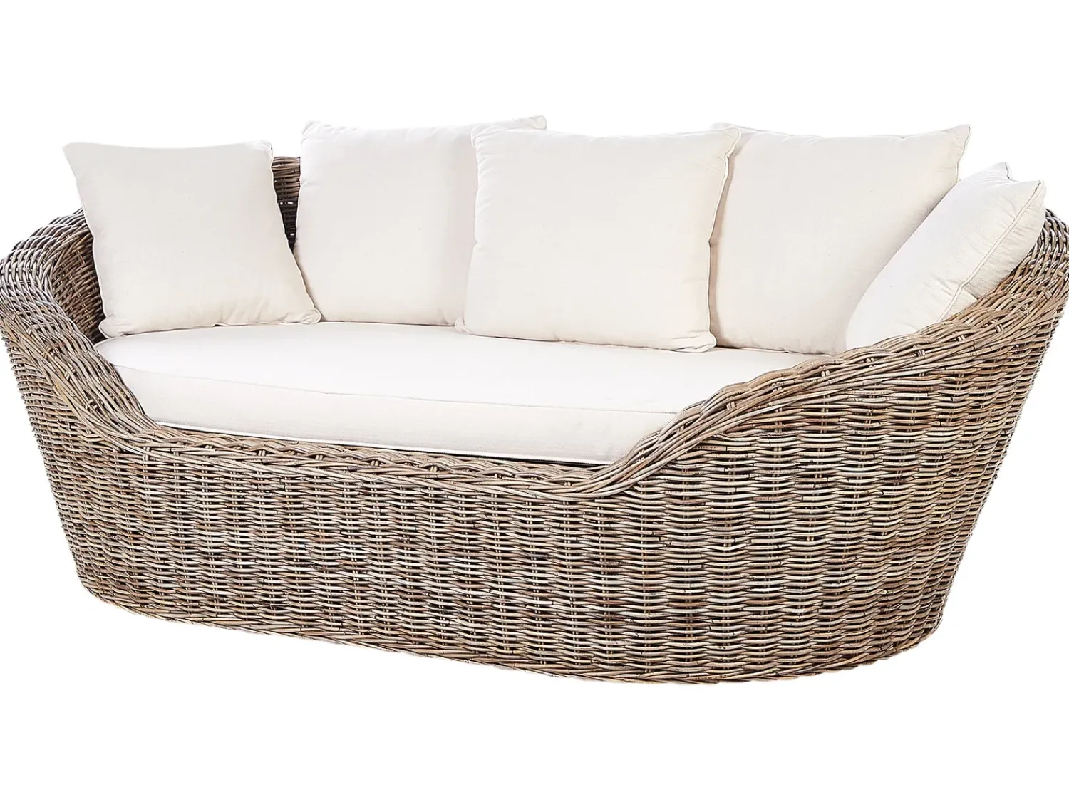 Online Beliani Lettino da giardino CAVO Rattan Naturale Beige Naturale