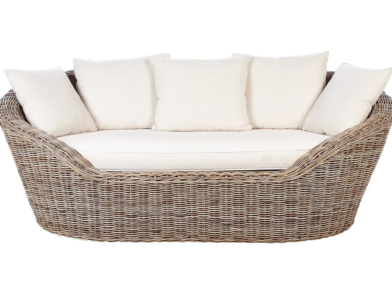 Online Beliani Lettino da giardino CAVO Rattan Naturale Beige Naturale