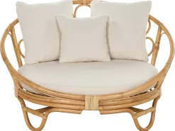 Outlet Beliani Lettino da giardino ROSSANO Rattan Naturale Beige Naturale