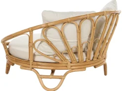 Outlet Beliani Lettino da giardino ROSSANO Rattan Naturale Beige Naturale