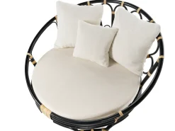 Online Beliani Lettino da giardino ROSSANO Rattan Nero Beige Nero