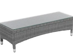 Beliani Lettino da giardino SYLT LUX Rattan sintetico (PE) Grigio Bianco Grigio