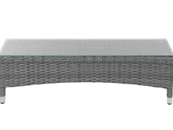 Beliani Lettino da giardino SYLT LUX Rattan sintetico (PE) Grigio Bianco Grigio