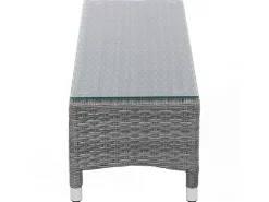 Beliani Lettino da giardino SYLT LUX Rattan sintetico (PE) Grigio Bianco Grigio