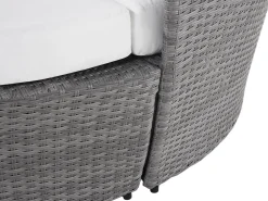 Beliani Lettino da giardino SYLT LUX Rattan sintetico (PE) Grigio Bianco Grigio