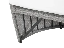 Beliani Lettino da giardino SYLT LUX Rattan sintetico (PE) Grigio Bianco Grigio